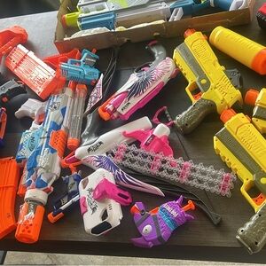 Nerf Action Blaster Set - Orange, Blue, Pink, Yellow